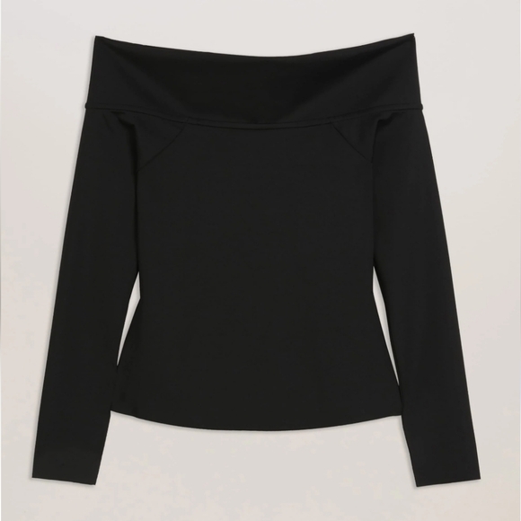 Ted Baker Pholly black fold over off shoulder top 4 small - Picture 2 of 14